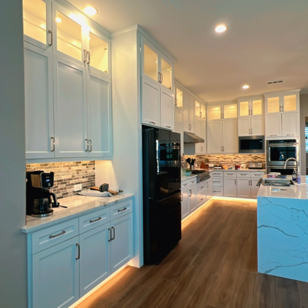 Cabinet installation and painting in McKinney Texas